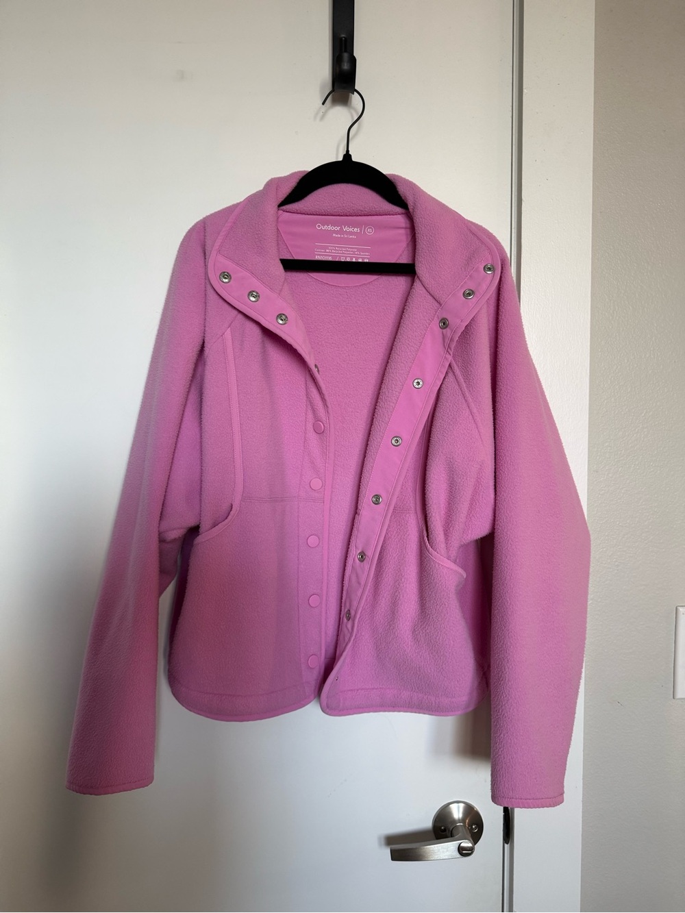 Outdoor Voices Pink Teddy Fleece Jacket